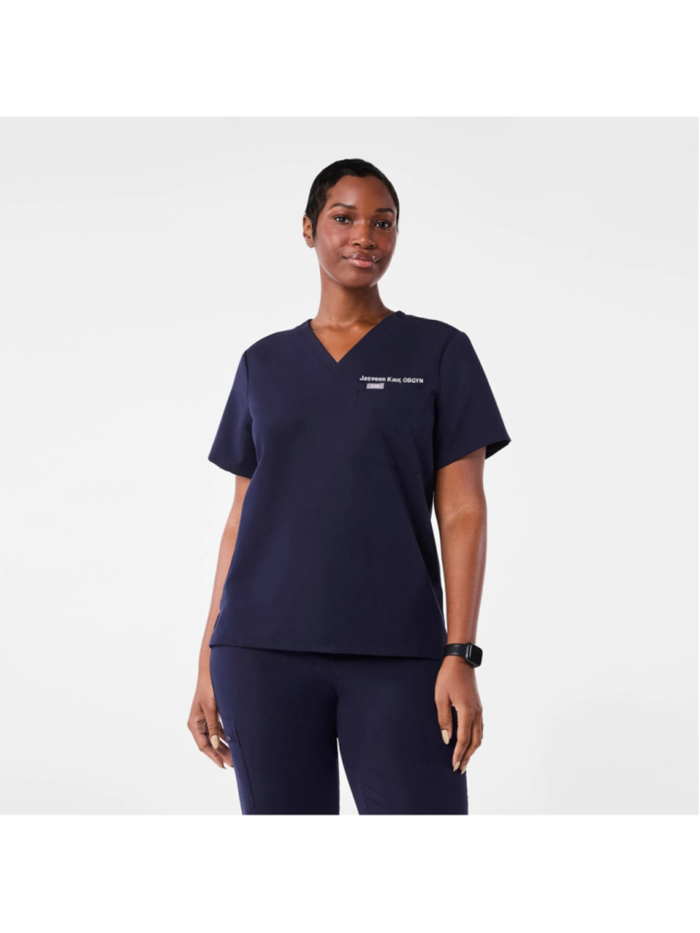 Figs Catarina Scrub Top Navy L